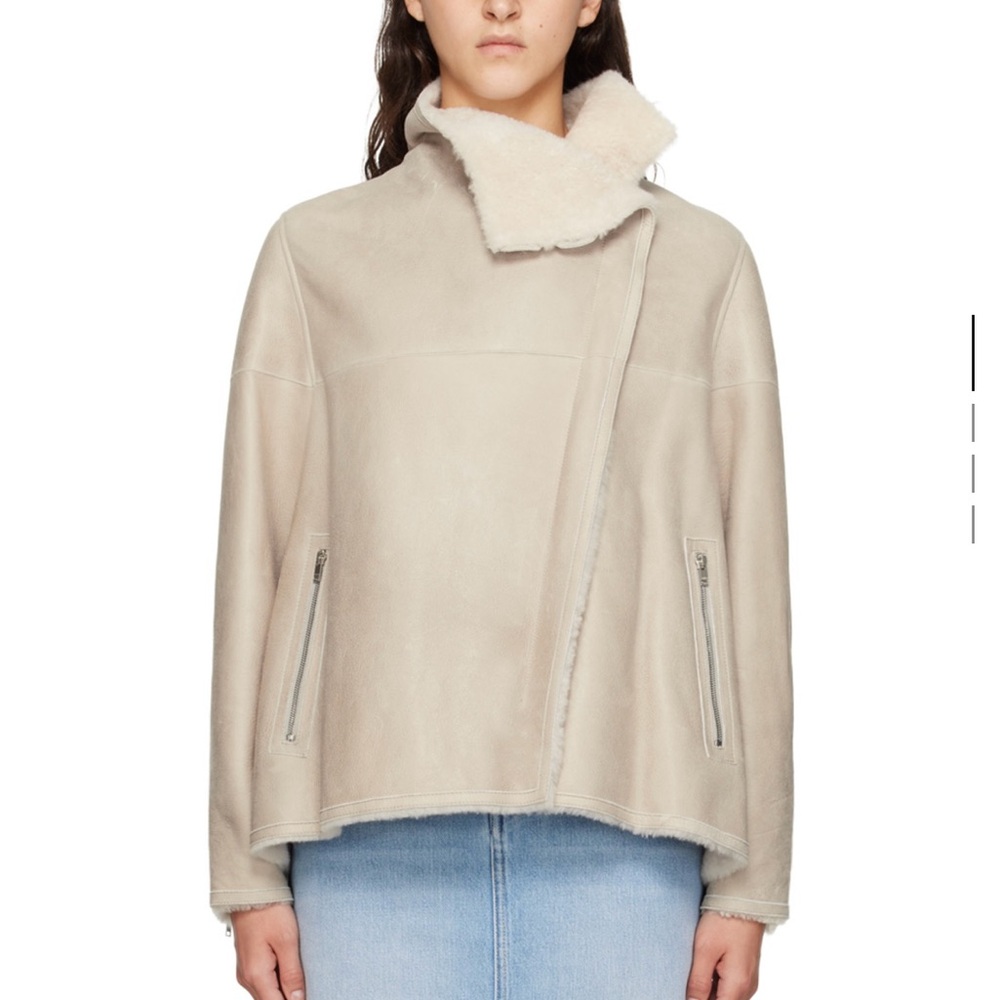 Isabel Marant Taupe Abeliki Leather Jacket XS